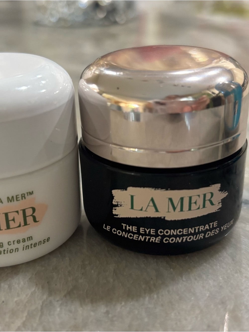 La Mer Moisturizing Cream & Eye Concentrate Duo - Empty jars container